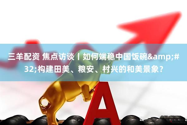 三羊配资 焦点访谈丨如何端稳中国饭碗&#32;构建田美、粮安、村兴的和美景象？